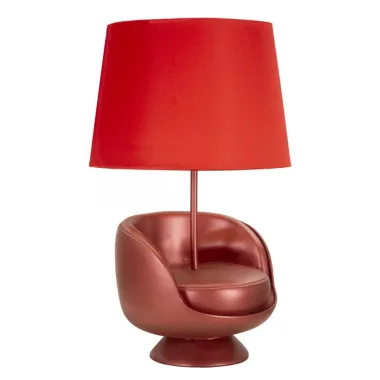 LAMPA NOCNA W STYLU MID-CENTURY CZERWONA Ø 26X43 cm
